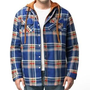 Flannel Hooded Mens Jacket